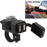 Universal QC3.0 Dual USB Port Motorbike Rearview Mirror Handlebar Charger Motorcycle 12V Adapter Power Supply Socket for iphone